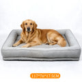 Graues Hundebett mit breitem Rand, XL 117 × 76 cm vor weißem Hintergrund